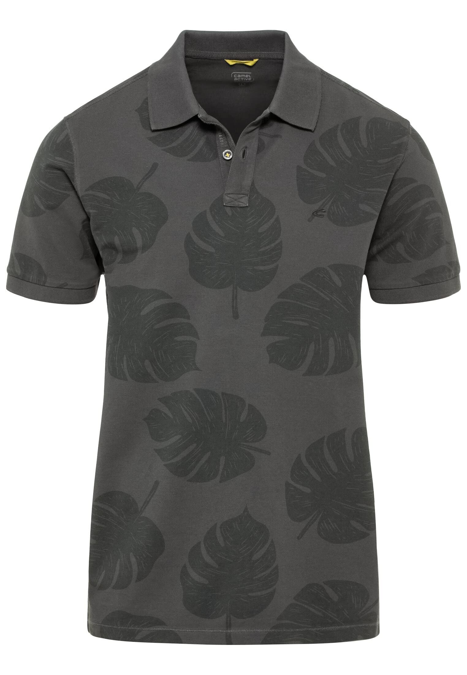camel active Men's Pique Polo Shirt Pure Cotton, Darkgray, XL