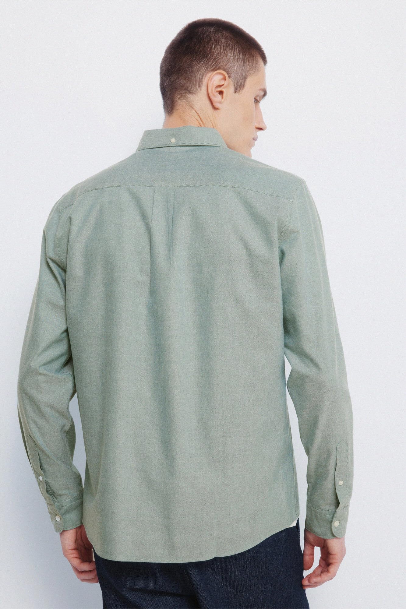 Springfield Herren Oxford Tencel Shirt with Peach Melange Hemd