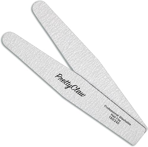 Miniatura 2 de PrettyClaw  10 limas de uñas profesionales de grano 180240, limas de uñas acrílicas de diamante de cebra de doble cara, centro de plástico, tablero