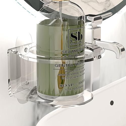 Swvzwy Estantes adhesivos de acrílico para baño, estante pequeño para ducha, organizador de baño, sin taladro, no daña los azulejos del baño,