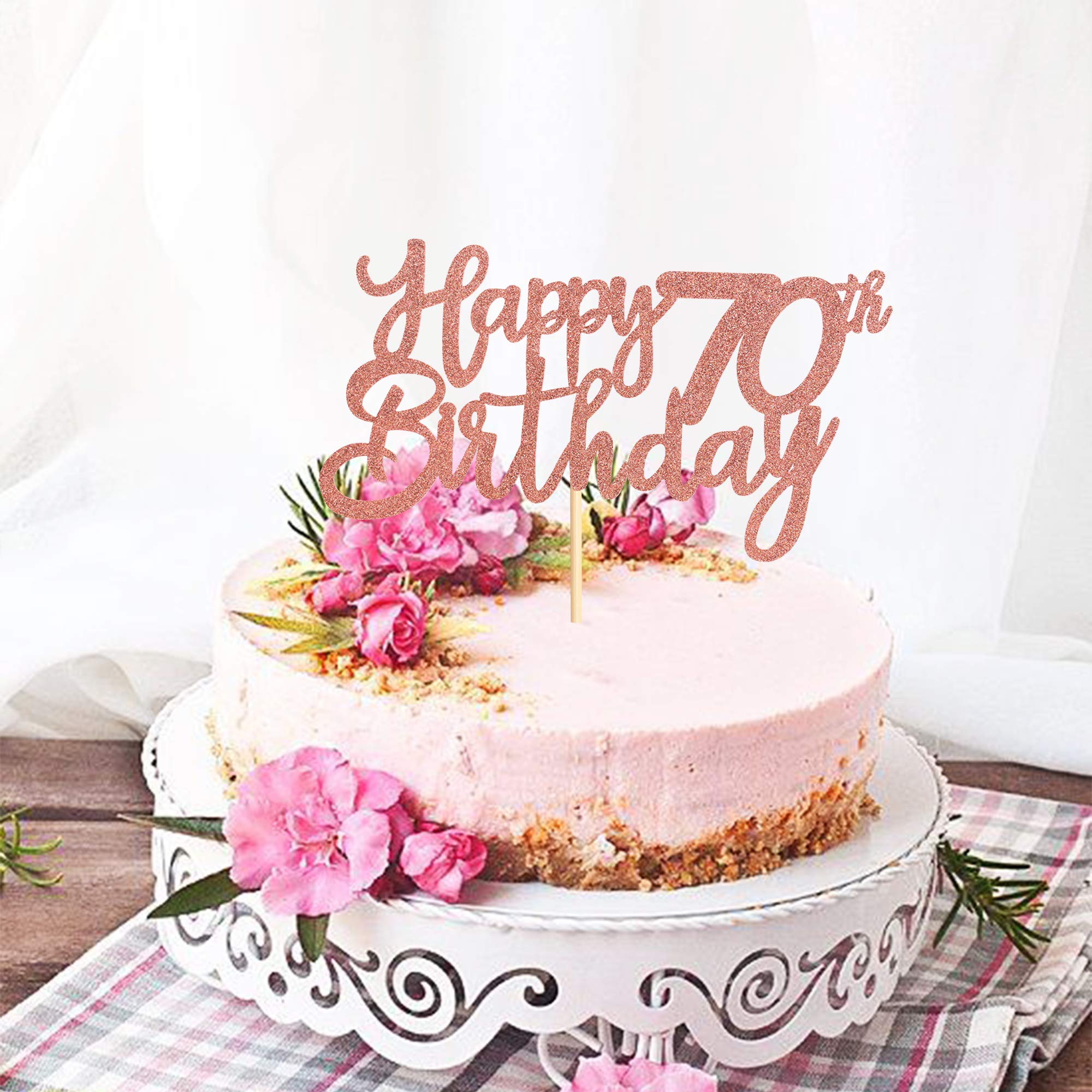 Blumomon 25 Decorazioni Per Torta Per 70° Anniversario, Platino, 70