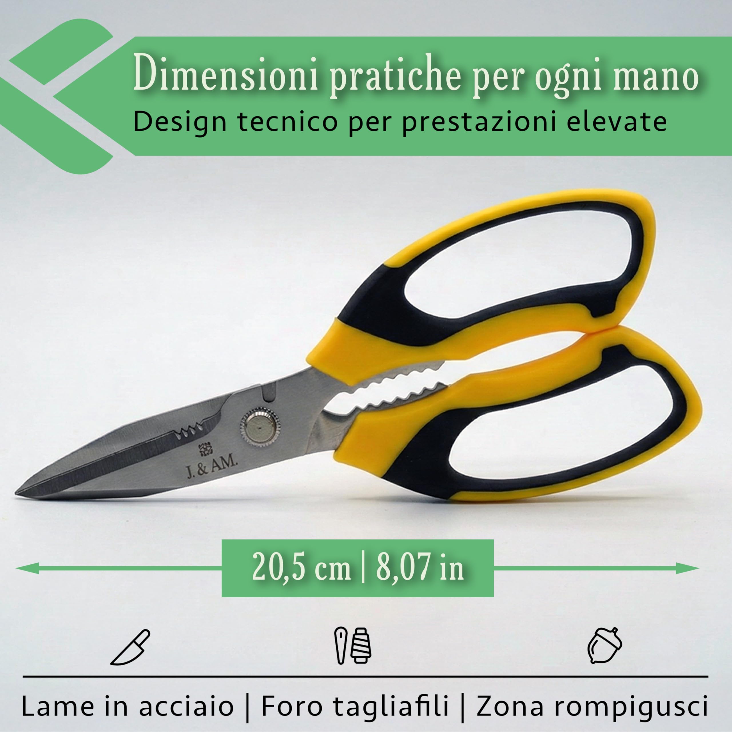 Forbici da Potatura Professionali in Acciaio Inox con Impugnatura Antiscivolo e Coprilama, Cesoie Potatura Multiuso per Giardinaggio