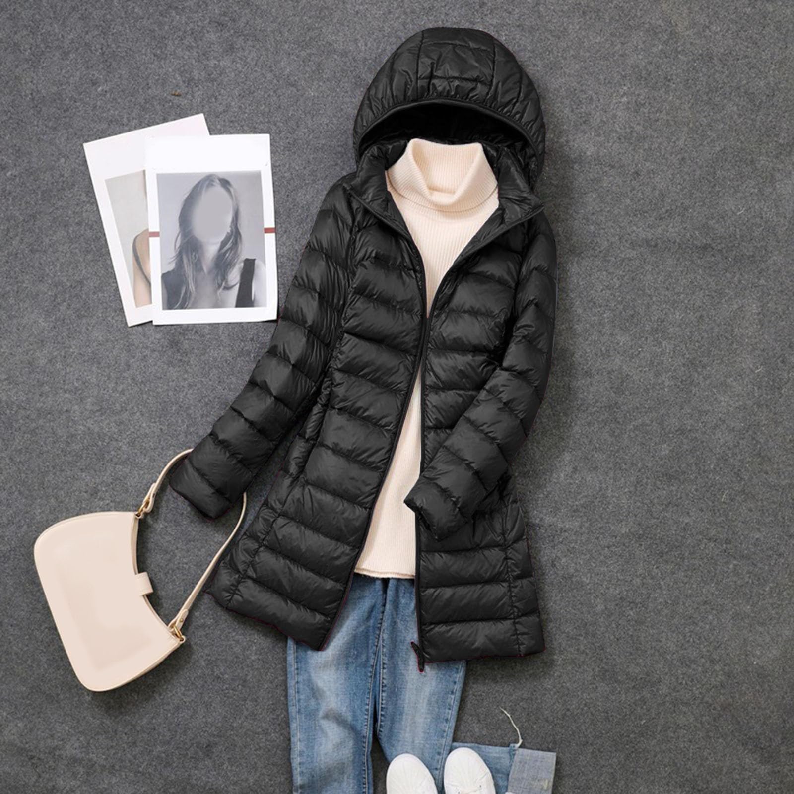 Plumifero Ultraligero Mujer Largo Chaqueta Plumas Capucha Ligeros Mujer Plumífero Ligero Plumon Plumiferos Cazadoras Chaquetas Plumas Mujer Pluma Down Puffer Jacket Mujer Talla Grande