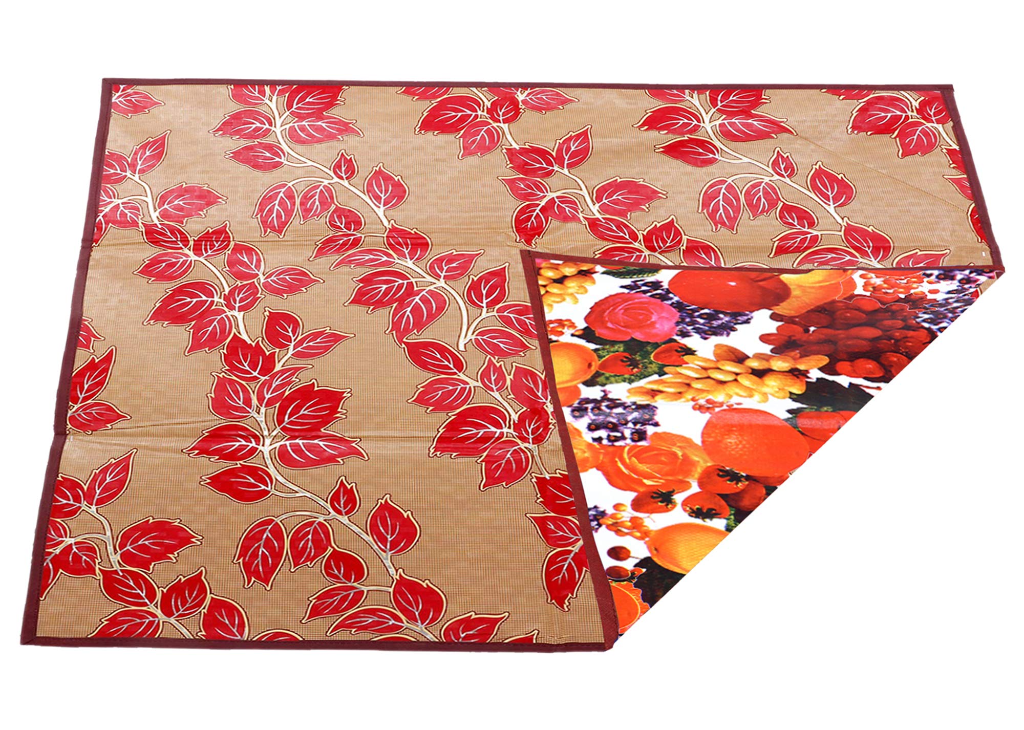 Amazon Brand - Solimo PVC Reversible Water Resistant Bed Food Server, Leaf, Red (B084MSFF75) Amazon Price History, Amazon Price Tracker