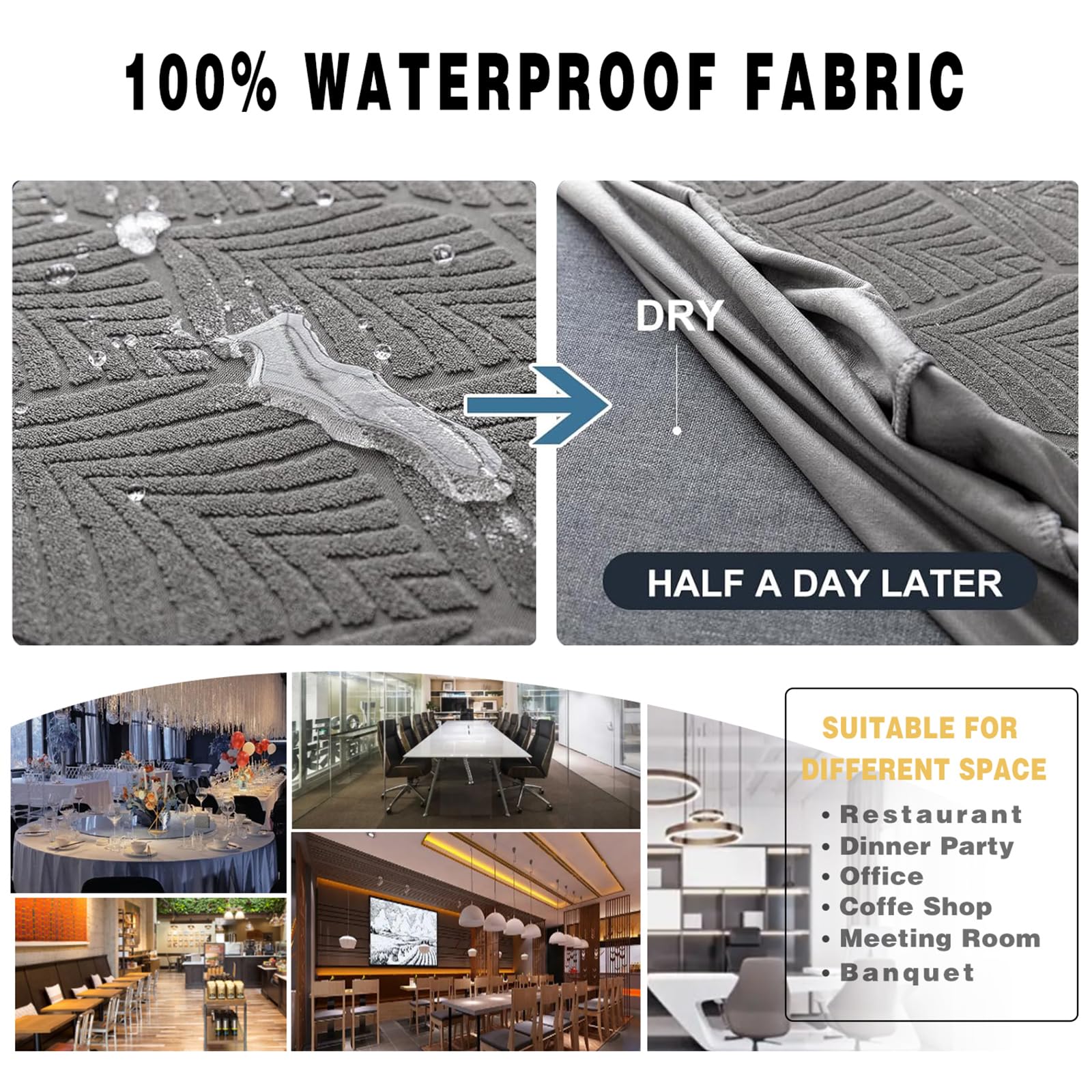 OKYUK Waterproof Chair Covers for Dining Room 4/6 Pack - Image 3