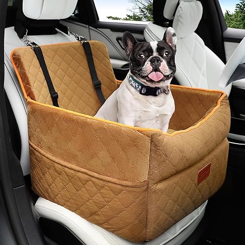 Miniatura 15 de Asiento de automóvil para perros pequeños, asientos elevadores de espuma viscoelástica para perros con cojín grueso para perros medianos de menos de