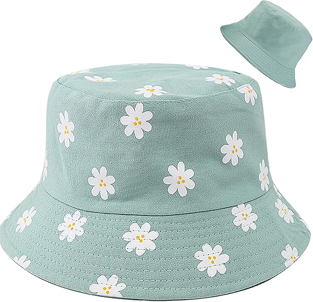 XYIYI Cute Bucket Hat Beach Fisherman Hats for Women, Reversible Double-Side-Wear