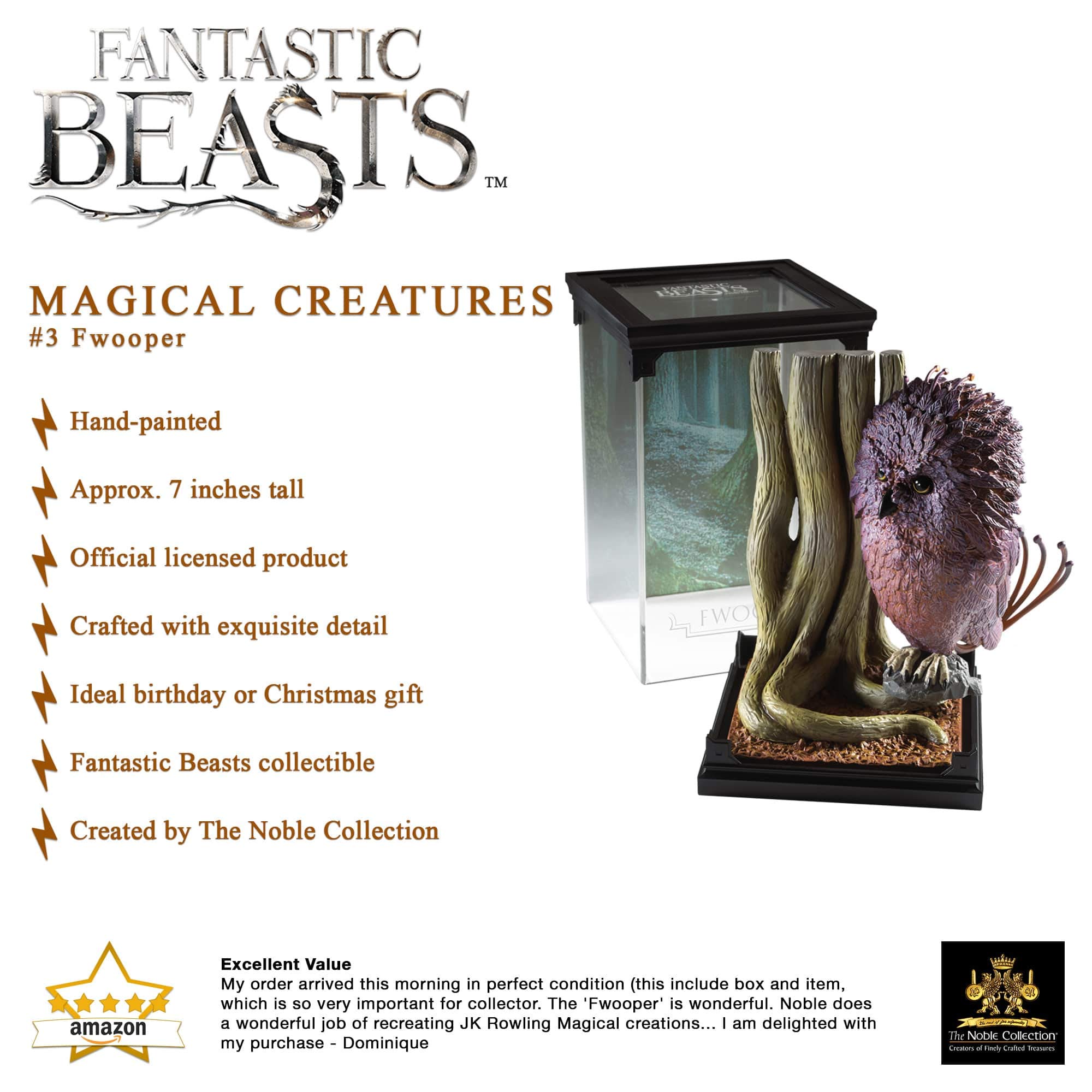 The Noble Collection - Magical Creatures Fwooper - Hand-Painted Magical Creature #3 - Officially Licensed Fantastic Beasts Toys Collectable Figures - for Kids & Adults