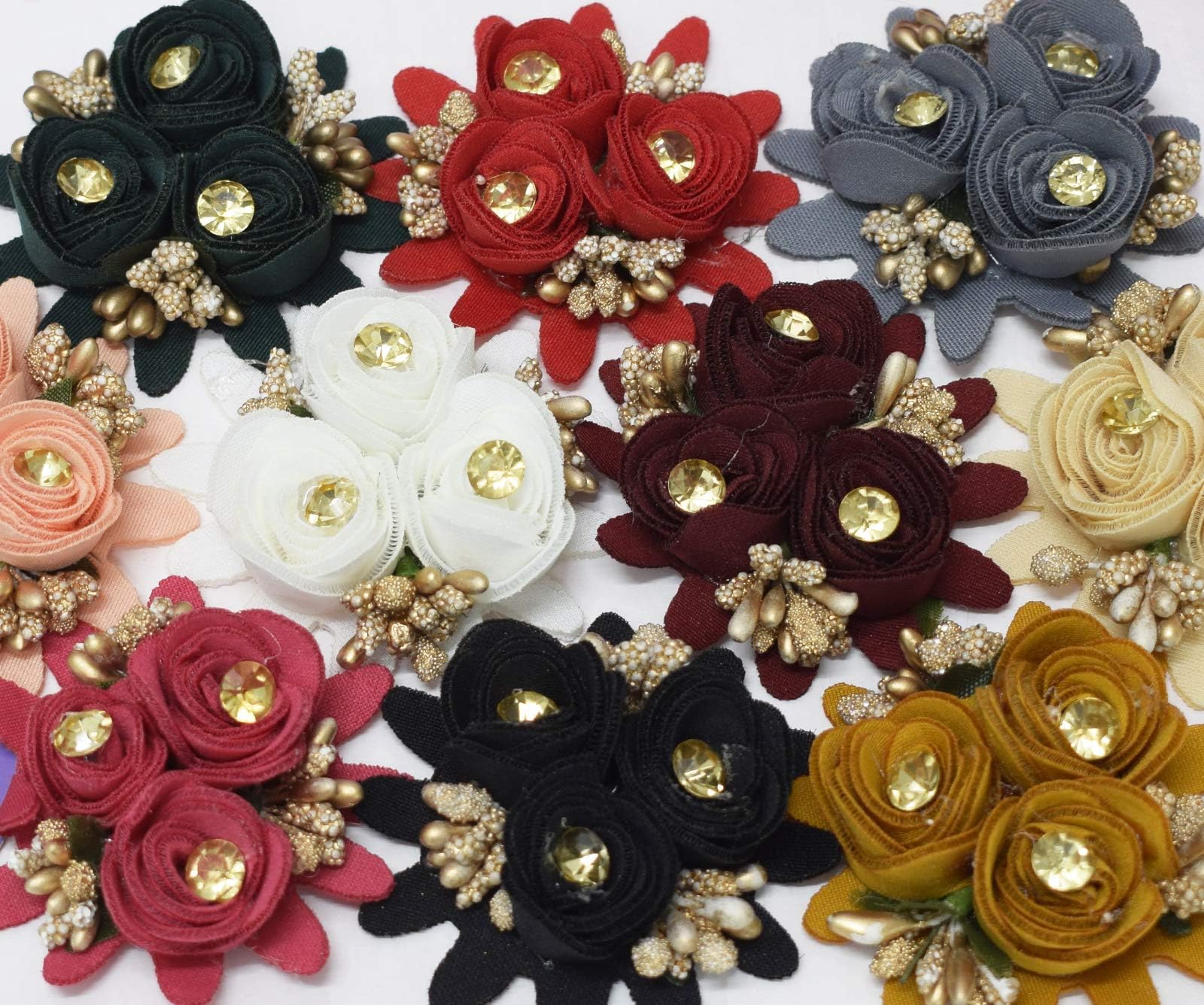 Asian Hobby Crafts Fabric Flower for Home, Office, Bedroom, Balcony, Living Room, Wedding & Craft Decoration (Size: 6cm Each, Multi Color)