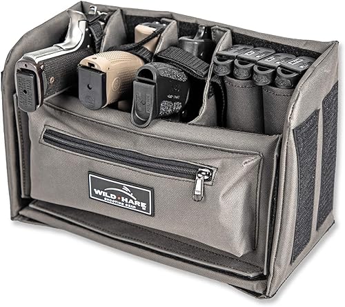 Wild Hare Shooting Gear Kit organizador de pistola 1-3 para pistola con pistola divisora, munición, arma de fuego, al aire libre, caza, tiro, color