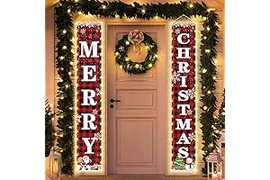 71 x 12 Inches Merry Christmas Lighted Banner for Doorway Porch Yard,...