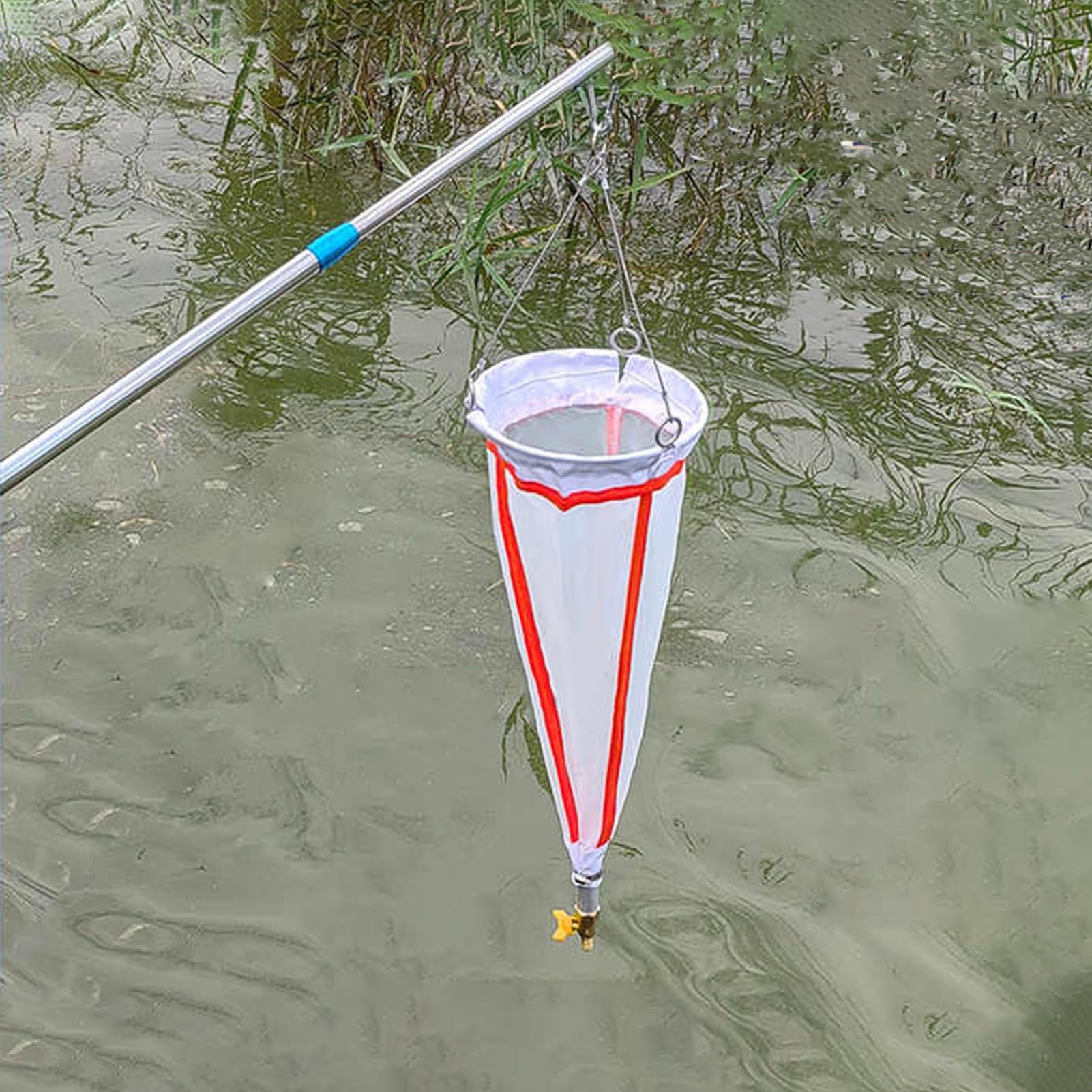 Campionatore di plancton per laghetto, retino per la Raccolta del plancton con Corda di campionamento e Asta telescopica in Metallo, Strumento di campionamento del fitoplancton da Laboratori