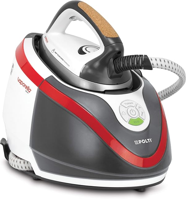 Polti Vaporella Next VN18.35, Steam Generator Iron with Boiler, 6 Bar, with Eco and Turbo Function Unlimited Autonomy, 350g Steam Pulse, White/Red