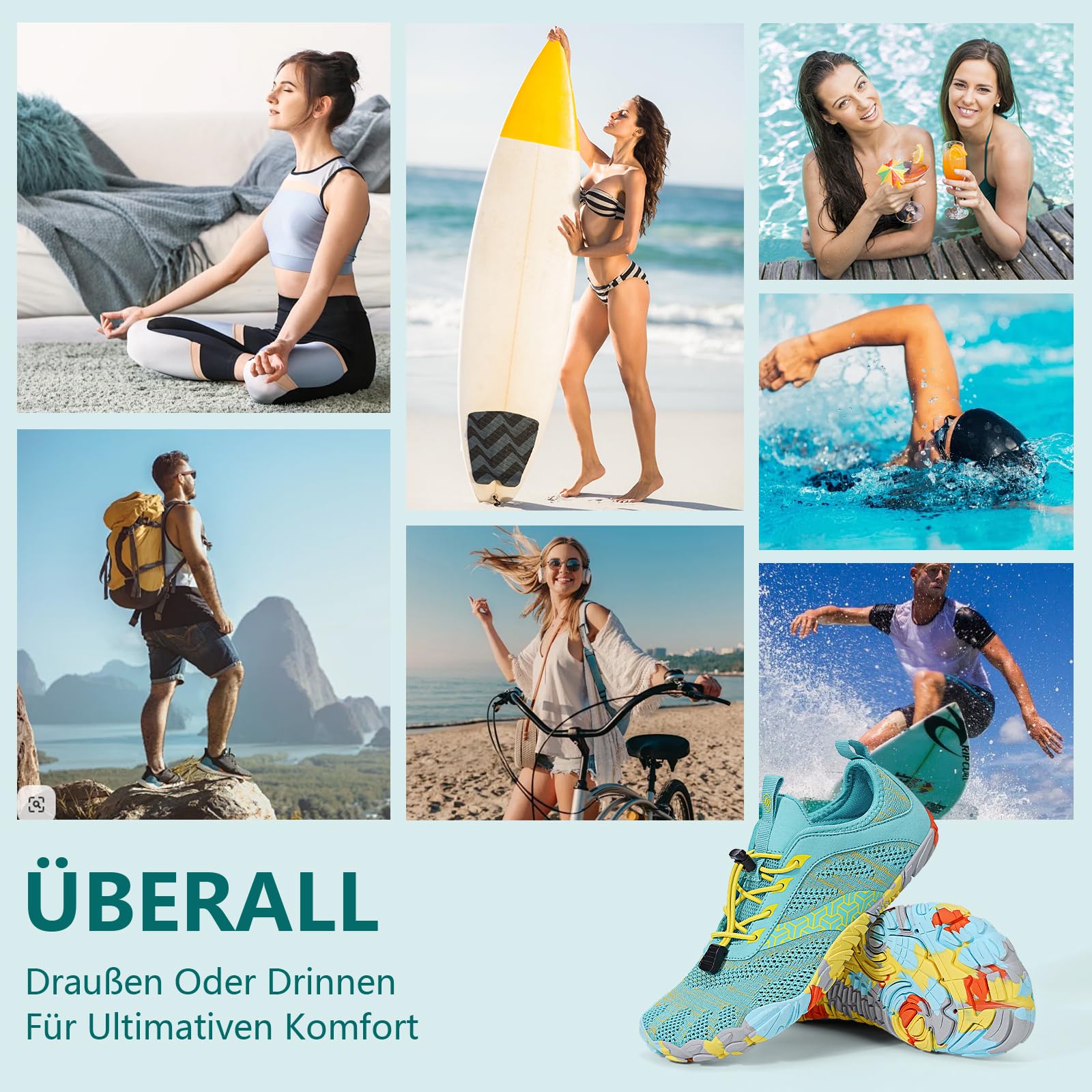 Zapatos descalzos para mujer y hombre, ligeros, transpirables, antideslizantes, para gimnasio y actividades al aire libre