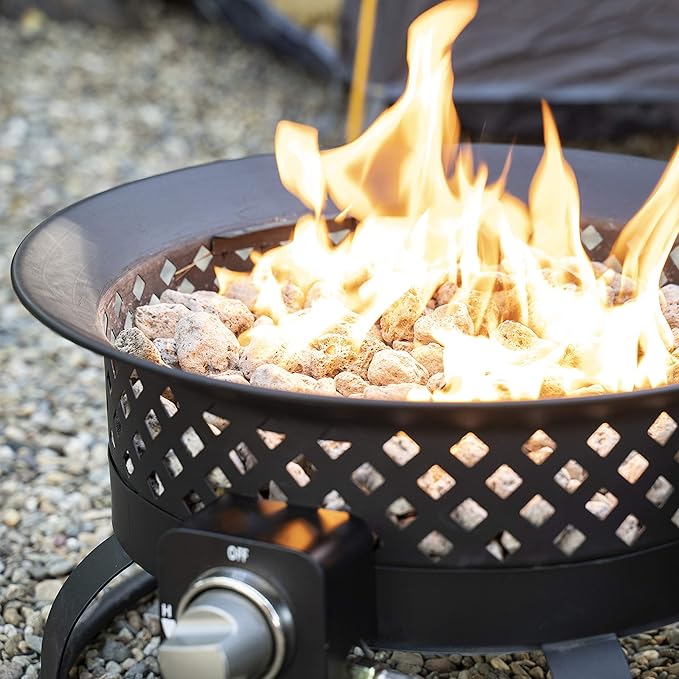 Horno de camping portátil de acero y bronce de 54,000 BTU con tapa y asa miniatura 2