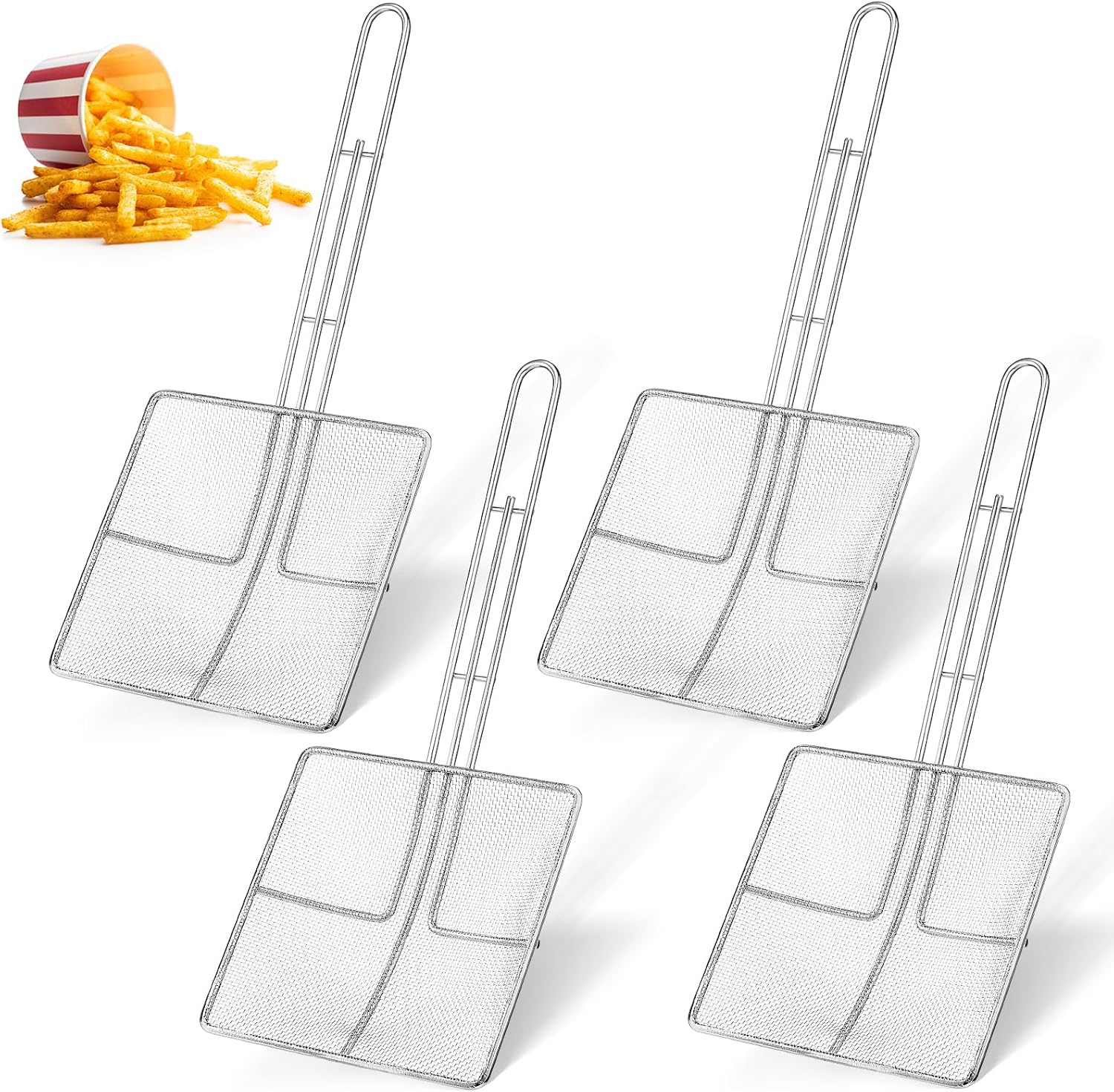 Mumufy 4 Pcs Square Fryer Skimmer Oil Skimmer for Deep