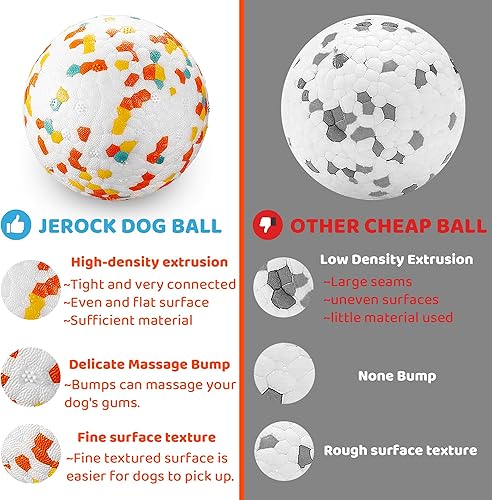 Miniatura 7 de JEROCK Pelotas para perros, pelota de juguete indestructible para masticadores agresivos, bola interactiva duradera de alta elasticidad para