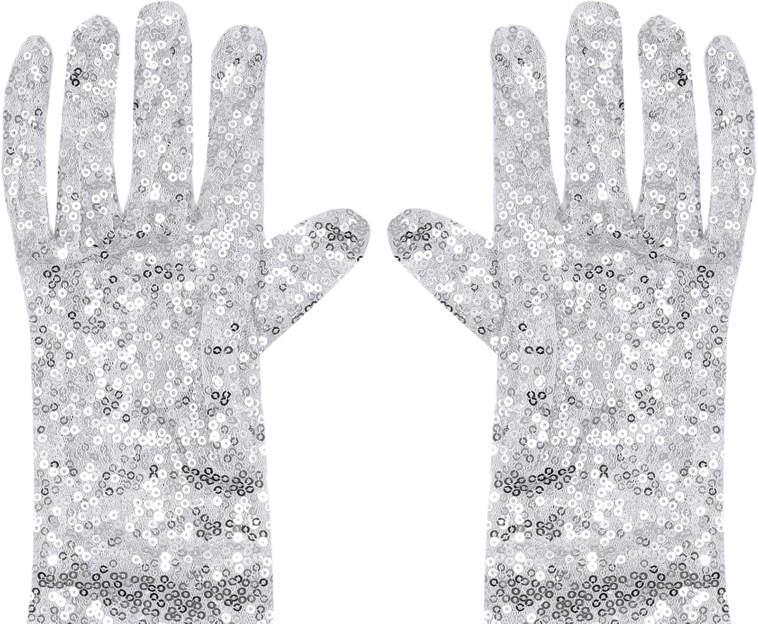 RARITYUS Sparkly Sequin Long Gloves for Women Elbow Length Opera Party Gloves Glitter Gloves for Dance Prom Halloween Costume