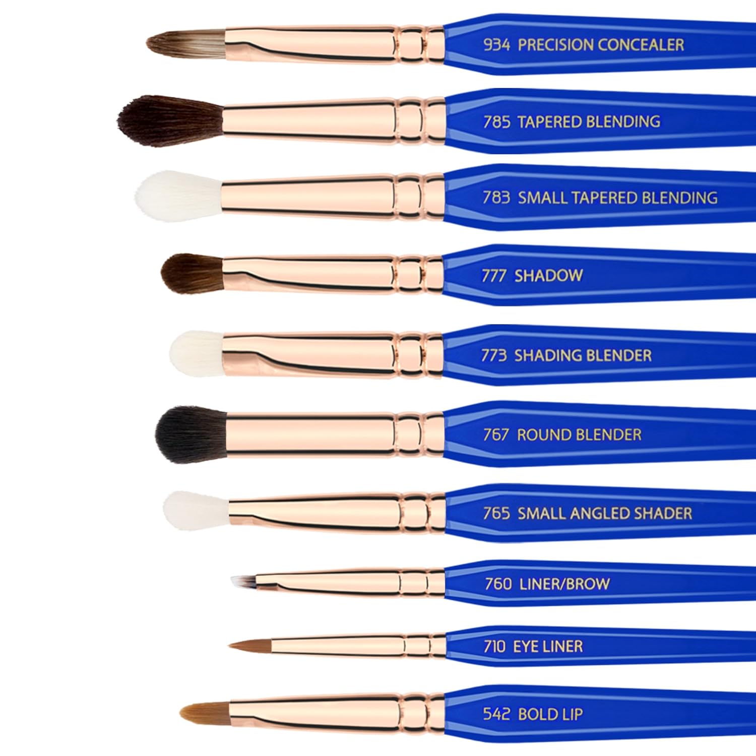 Bdellium Tools Professional Makeup Brush Golden Triangle - Phase I Complete 15pc. Brush Set with Stand-Up Pouch