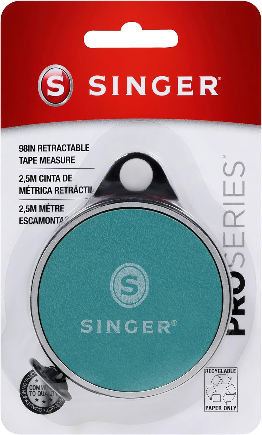 Singer ProSeries Retractable Tape Measure, 96",Teal (2)