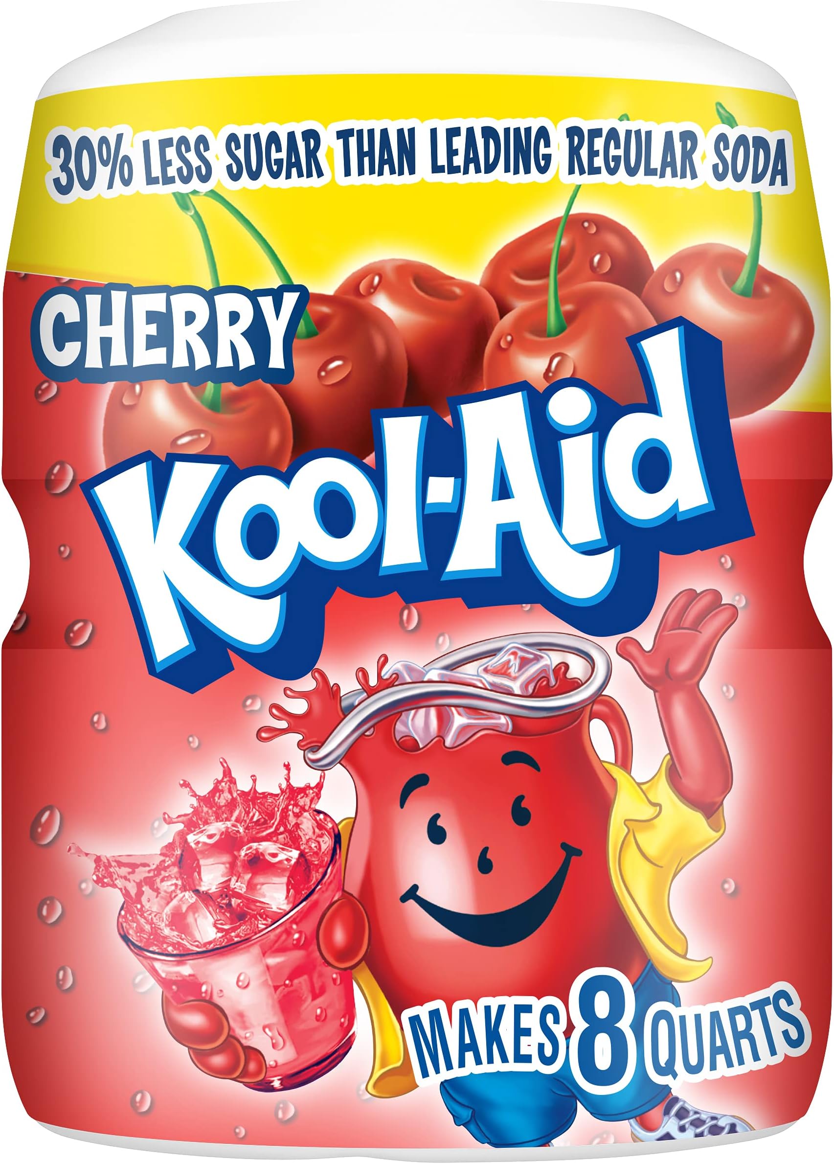 Kool-Aid Caffeine Free Cherry Sweetened Powdered Drink Mix 12 Count 19 oz Canisters