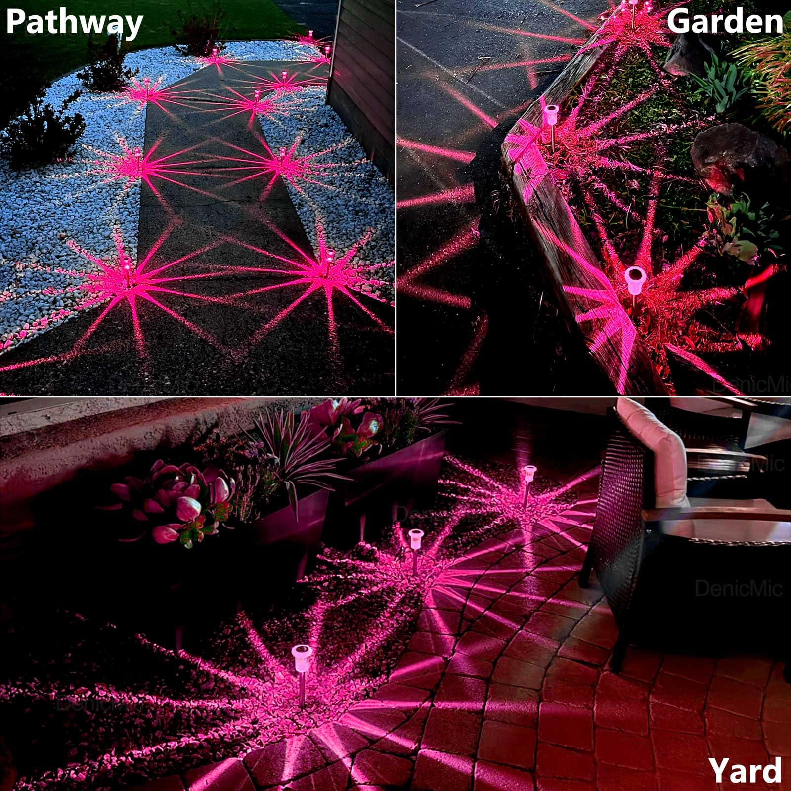 DenicMic Solar Outdoor Lights 10 Pack Pink LED Valentines/Mothers Day Decor view 5
