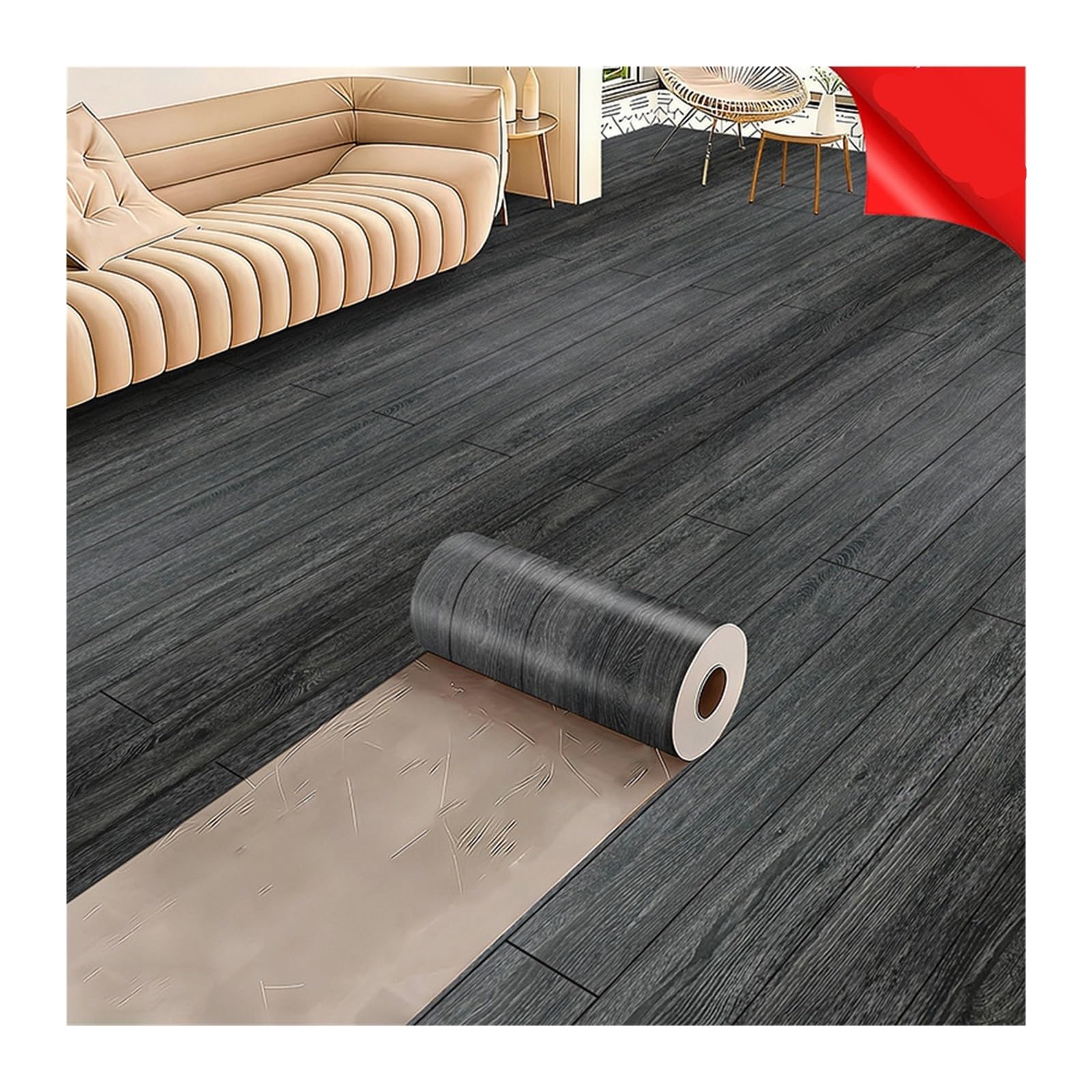 Piastrelle Adesive Pavimento Carta da parati impermeabile for pavimenti con venature del legno, autoadesiva