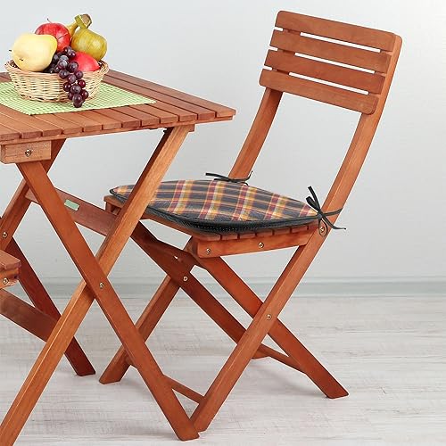 Miniatura 2 de Ambesonne Juego de 2 cojines de asiento para silla de tartán, diseño tradicional británico clásico de estilo campestre, acolchado de asiento