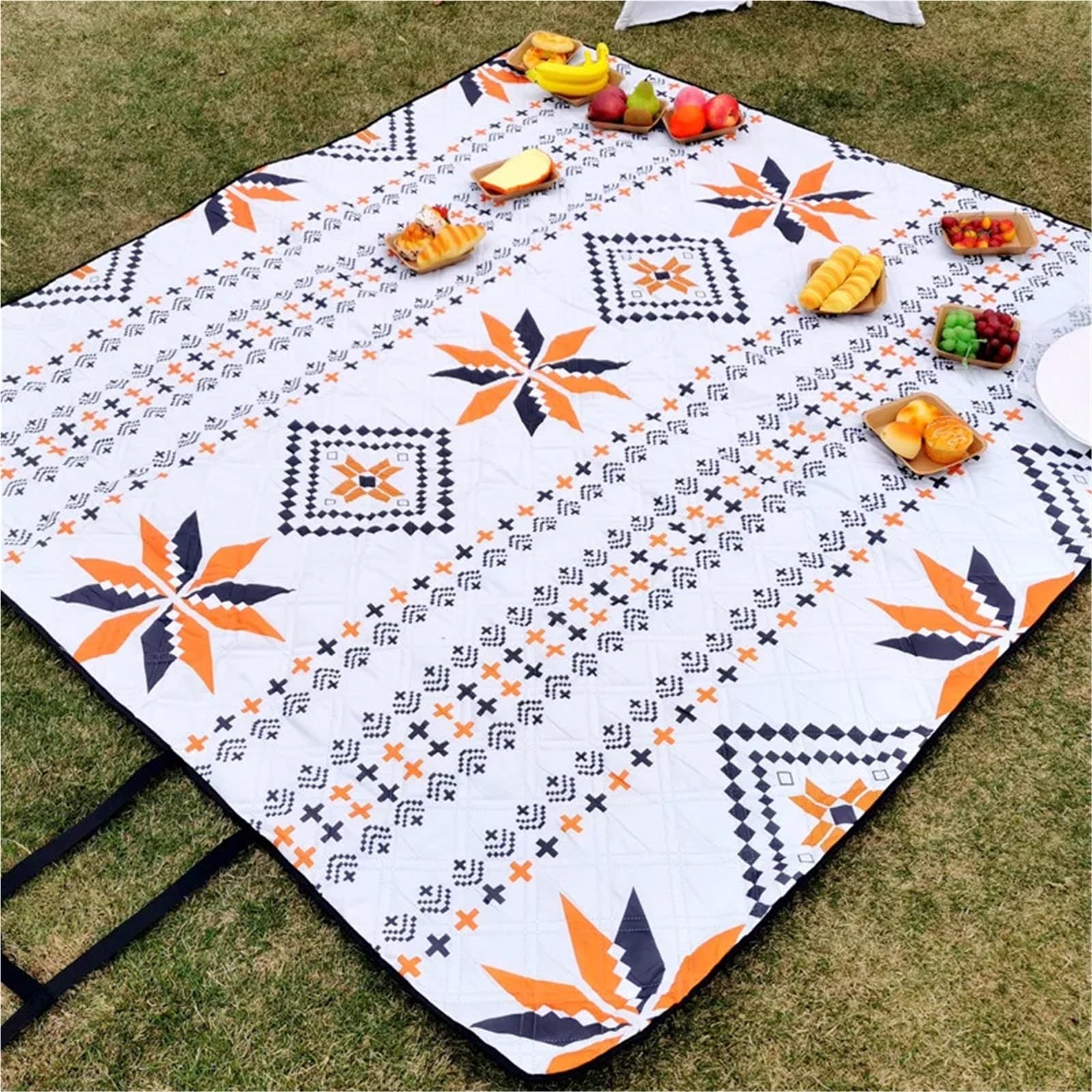Gruba wodoodporna mata piknikowa Oxford, aluminiowy spód, składany, odporny na piasek kemping plażowy, przenośna torebka 200 cm (zielona, 200 cm x 200 cm)