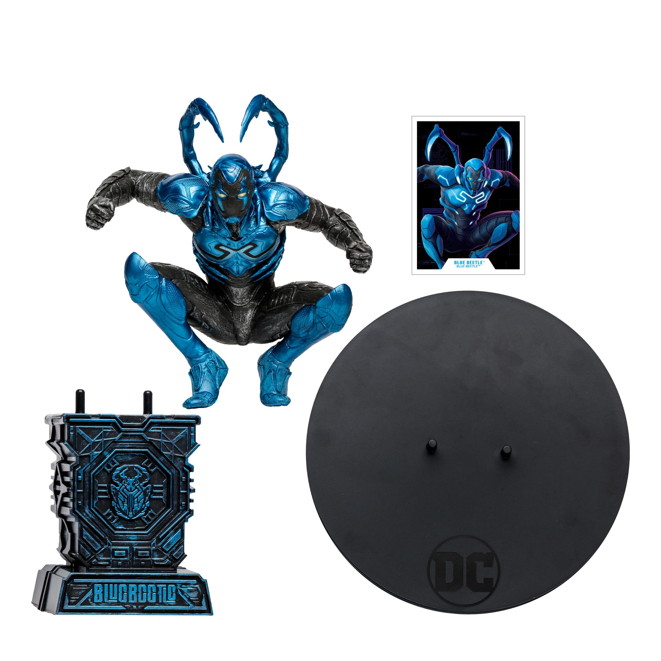 LANSAY - DC Multiverse Blue Beetle 30 cm Sammelfigur – detailreiche Comic Statue mit Zubehör und hochwertigem Sammlerdesign für DC Fans ab 12 Jahren zum Ausstellen zuhause und Sammeln im Regal