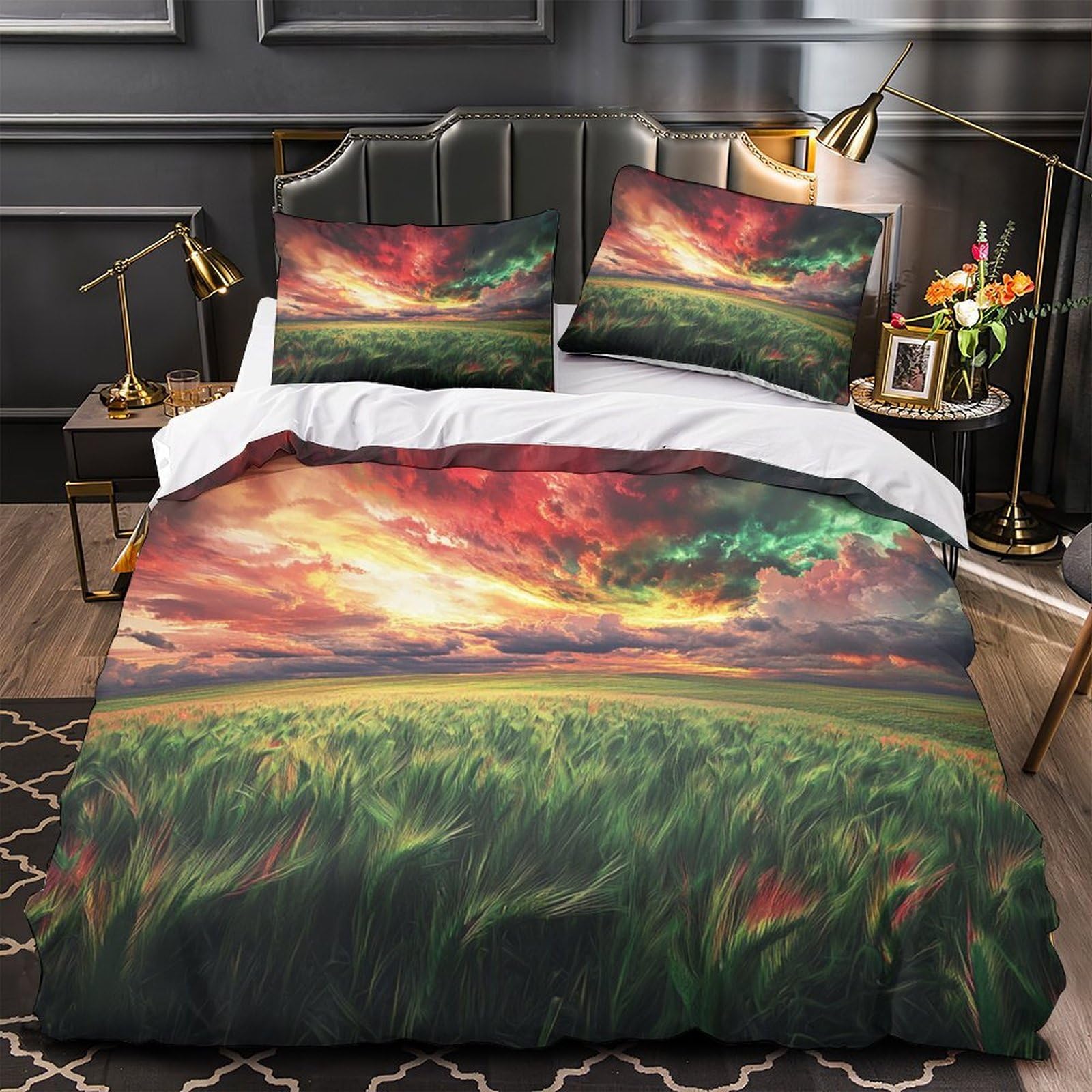 Drap de couette microfibre 3D effet naturel haut de gamme