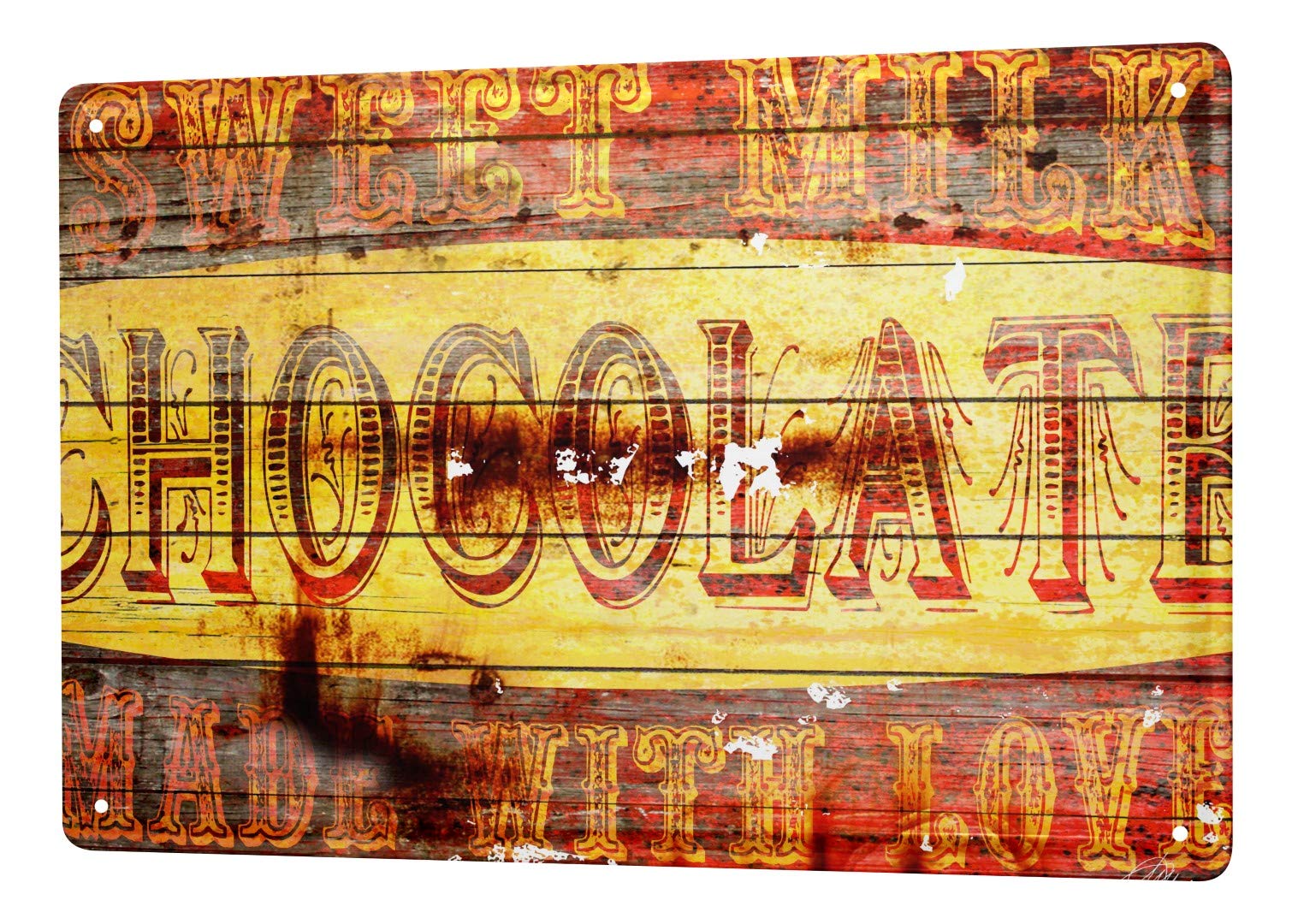 LEotiE SINCE 2004 M.A. Allen Retro Tin Sign U.S. Deco Sweet Milk Chocolate Milk Schockoladen Advertising 20x30 cm Large Metal Wall Decoration Vintage Retro Classic Plaque