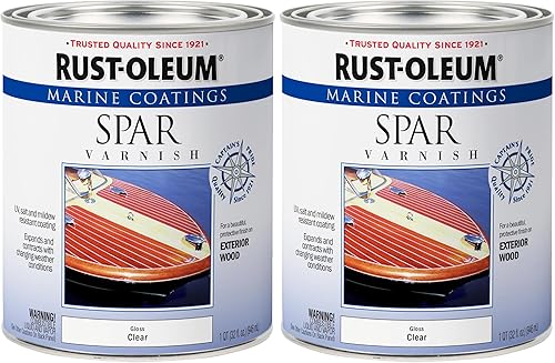 Vista 6 de Rust-Oleum 207008 Marine Spar Barniz 1 cuarto de galón, Transparente, 207008