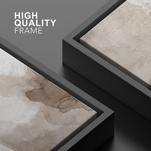 Miniatura 5 de SIGNWIN Lienzo enmarcado para pared, acuarela gris pastel grunge, ilustraciones de formas abstractas, arte moderno, minimalismo para sala de estar,