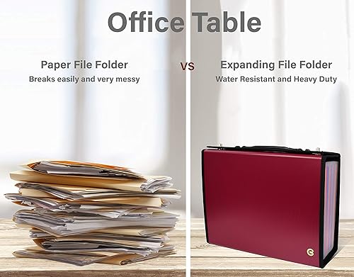 Miniatura 7 de CNK Carpetas de archivos de acordeón con 24 bolsillos, organizador para documentos, carpetas de almacenamiento de documentos, carpeta expandible