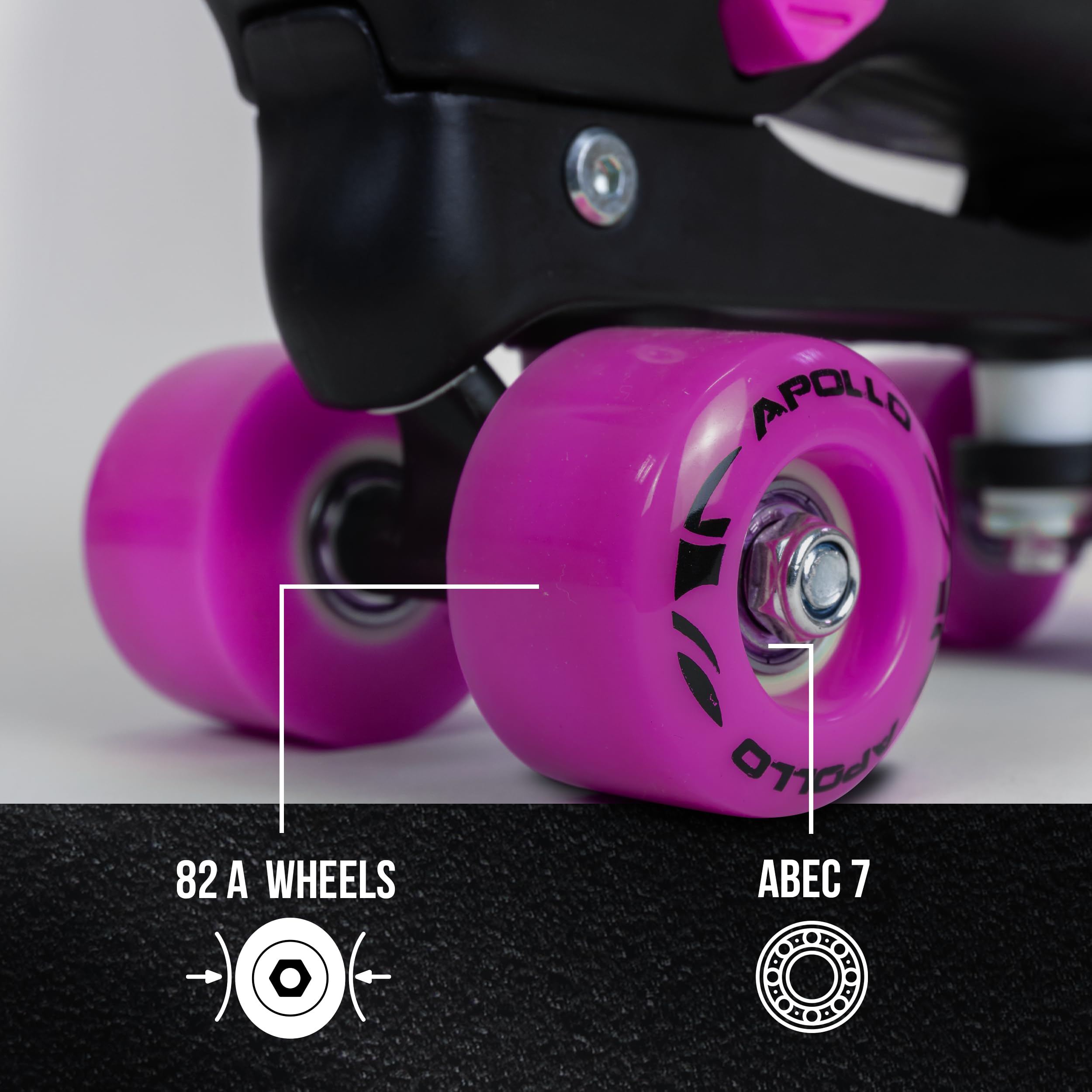 Apollo Champion Patins à roulettes réglables pour enfants, confortables, à LED, pour filles et garçons, tailles 31-42