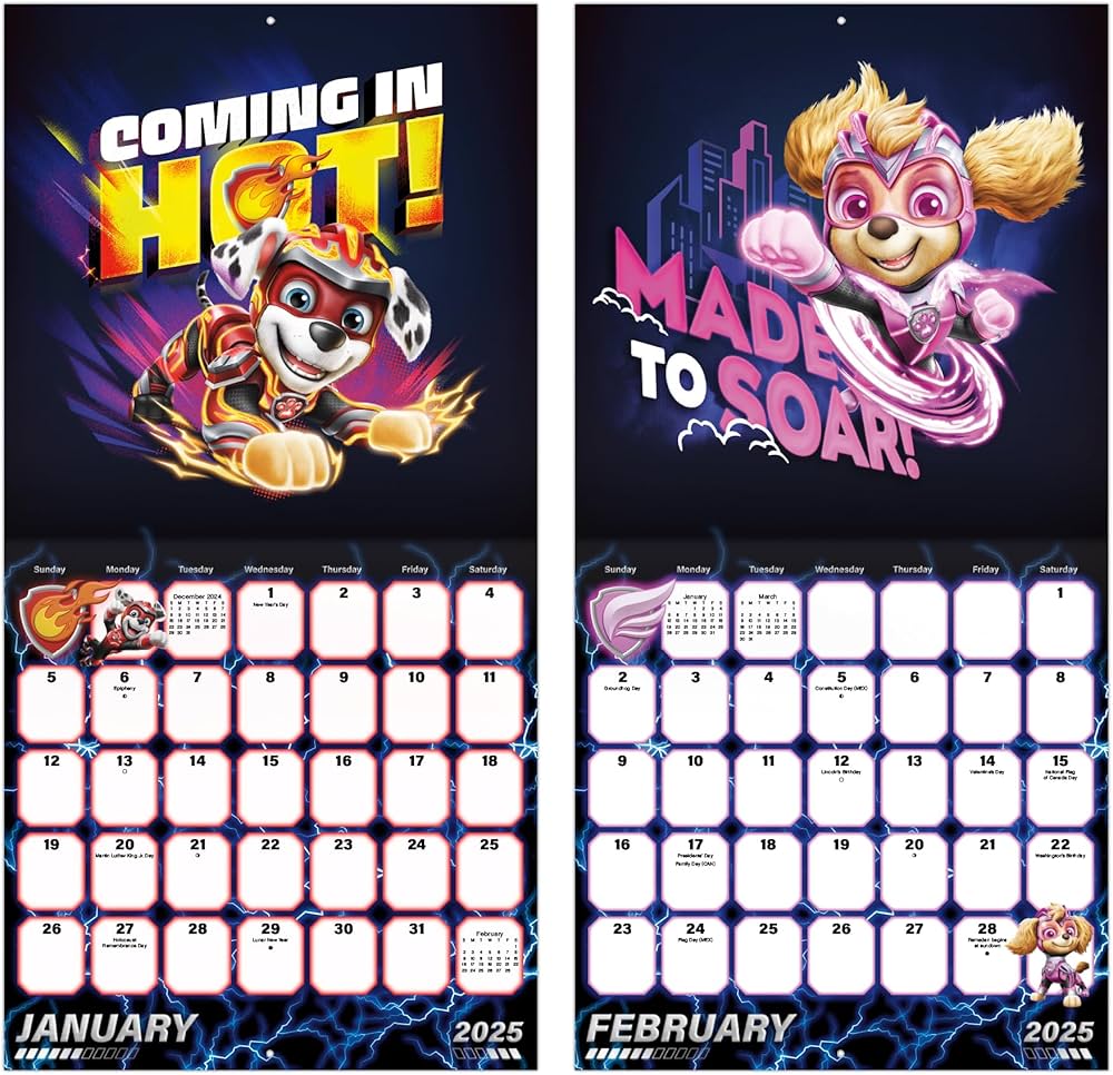 Amazon.com: 2025 Nickelodeon PAW Patrol Wall Calendar: 9781438899367: Trends International: Books