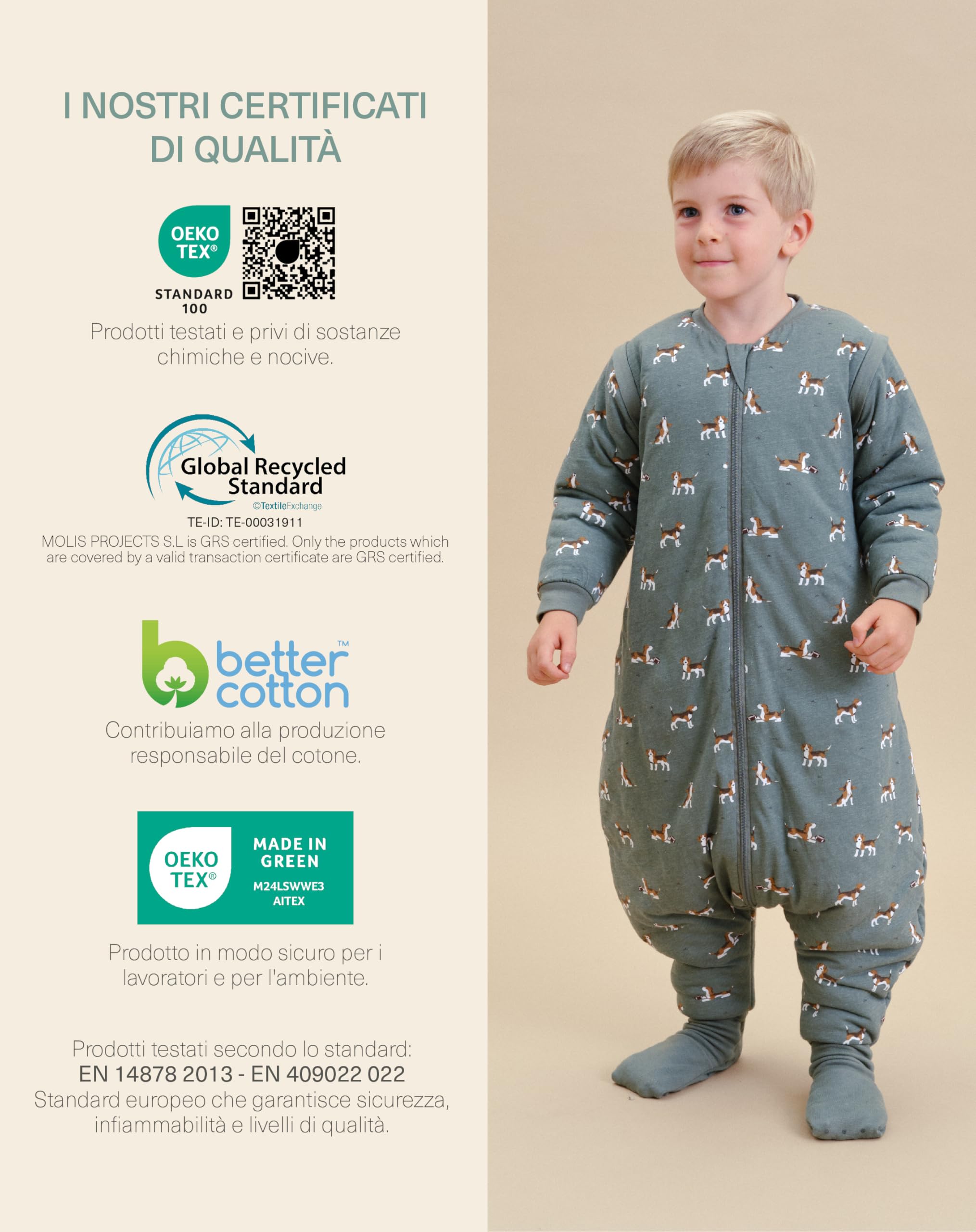 Sacco Nanna Estivo Per Neonati 0.5 TOG - 100% Cotone OEKO-TEX - Leggero E Fresco Per Estate - Taglia 6-18 Mesi - Foto 14