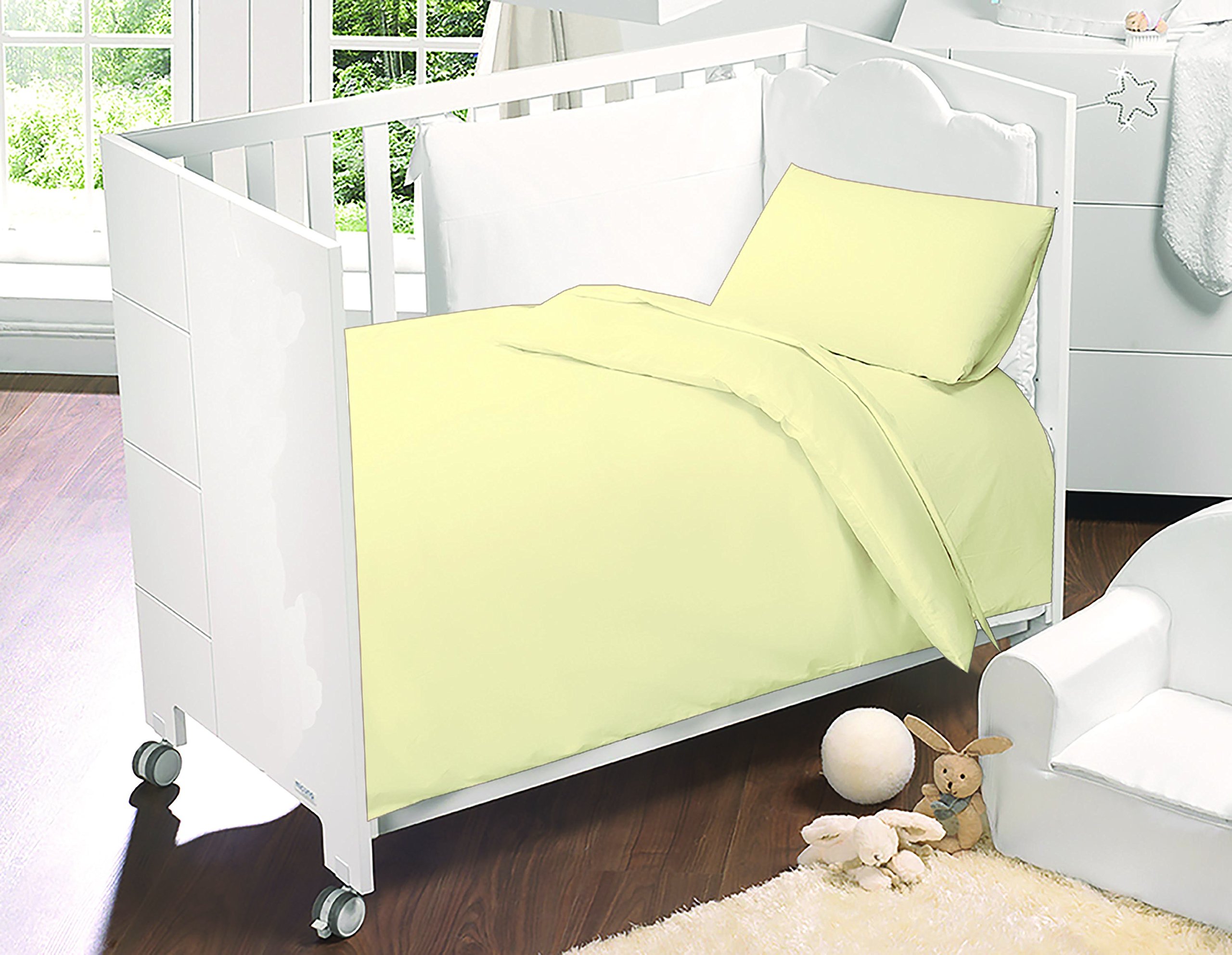 Sleepynights Yellow Cot Bed Luxury Egyptian Cotton Toddler Sheet Sets : Fitted Flat & Pillowcase : Lemon