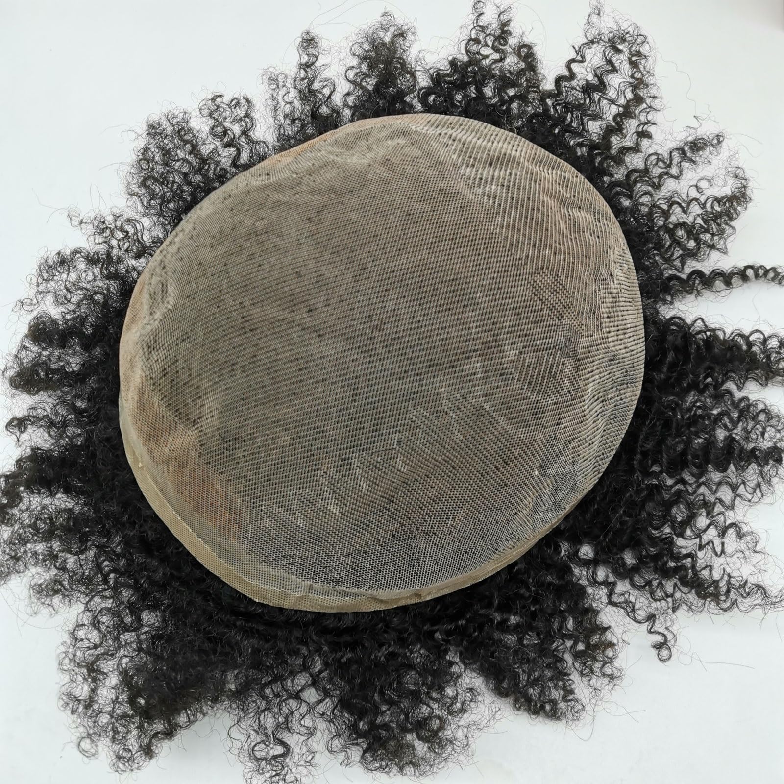 Peruka męska 8 mm Afro Curl Men Toupee System wymiany włosów dla mężczyzn z pełnymi koronkowymi doczepami Peruka dla mężczyzn