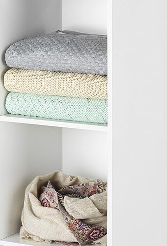 Miniatura 8 de Whitmor Organizador de almacenamiento de 3 cubos, estantería apilable de madera MDF de 3 niveles, estantería de almacenamiento abierto, gabinete de