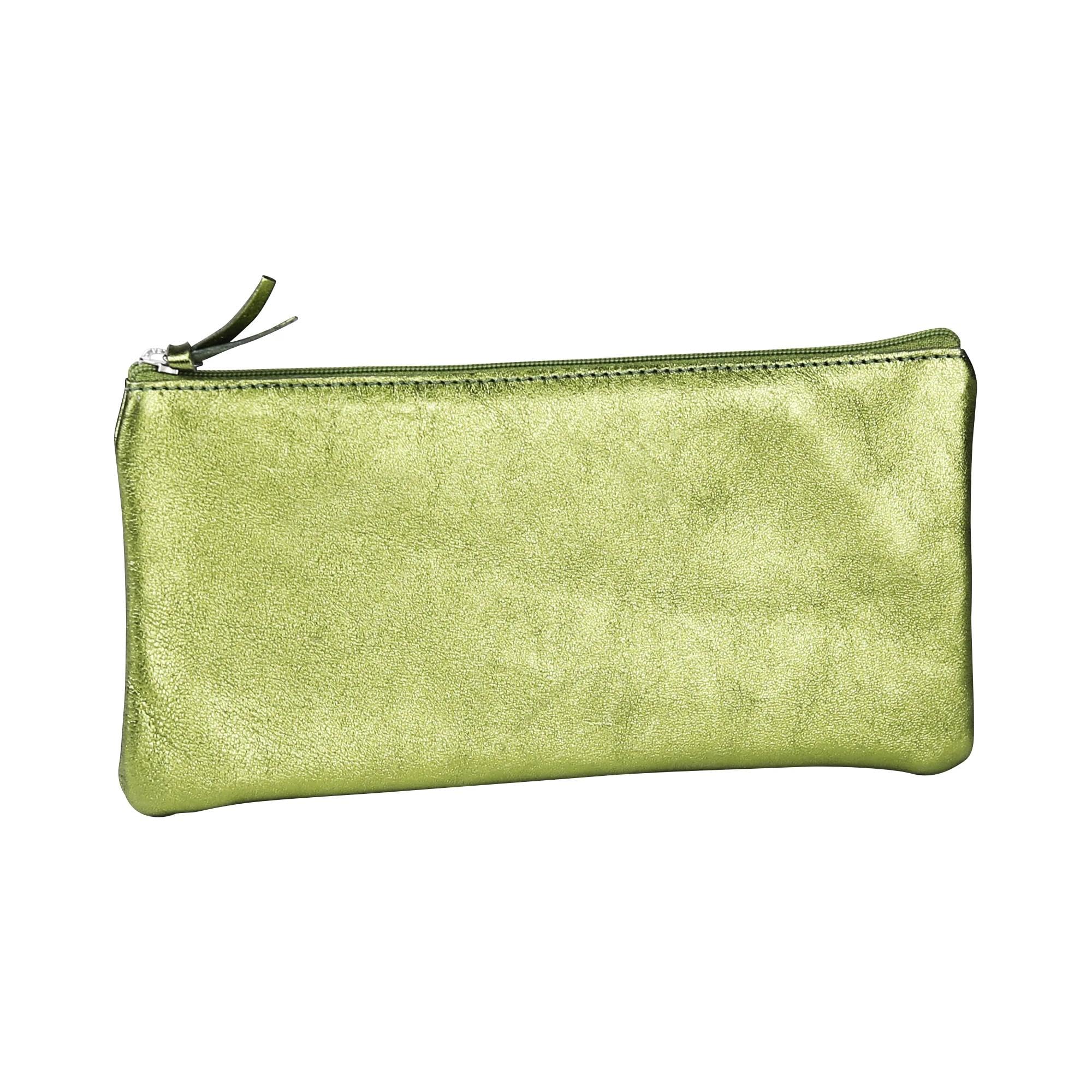 Clairefontaine Cuirisé Pencil Cases, 22 cm, Green (Verde), 22 centimeters