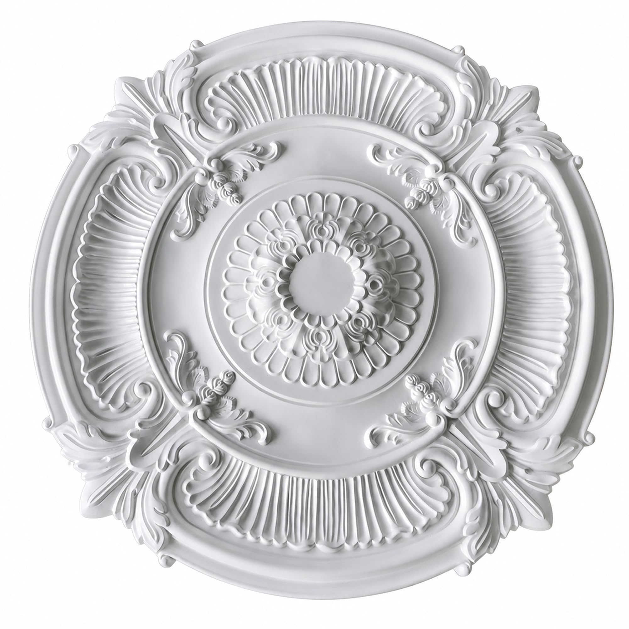 Rosone Decorativo per Lampadario,Piastra Rotonda per Ventilatore Soffitto | Leggero,Resistente alle Deformazioni,Medaglione per plafoniera,Piastra Copertura Decorativa,Stile Europeo,per Interni