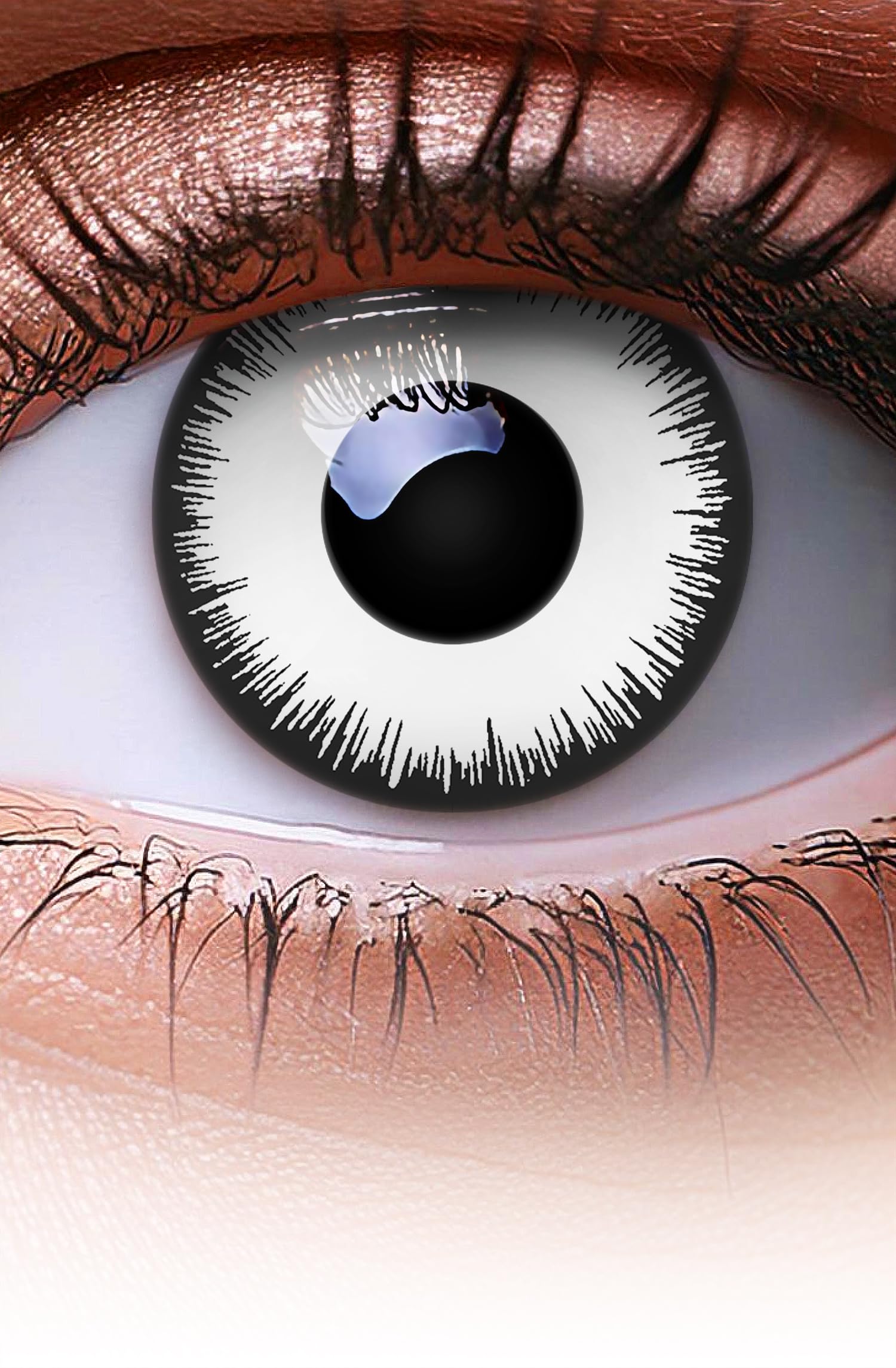 Lentillas de color blanco Lunatic 1 par. Cómodas y perfectas para carnaval de Halloween, cosplay de anime, blandas, sin dioptrías, sin graduación