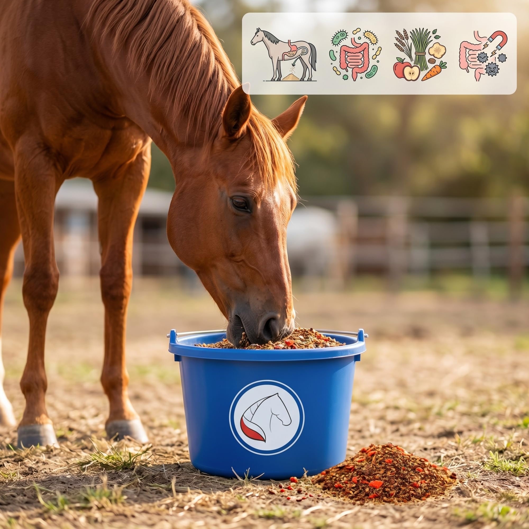 Sand Cleaner Flohsamenschalen für Pferde – 3-Wochen Magen-Darm-Kur zur Sandausscheidung & Darmreinigung – Mit Psyllium, Präbiotika & Probiotika für Vitale Darmflora – 7,85 kg