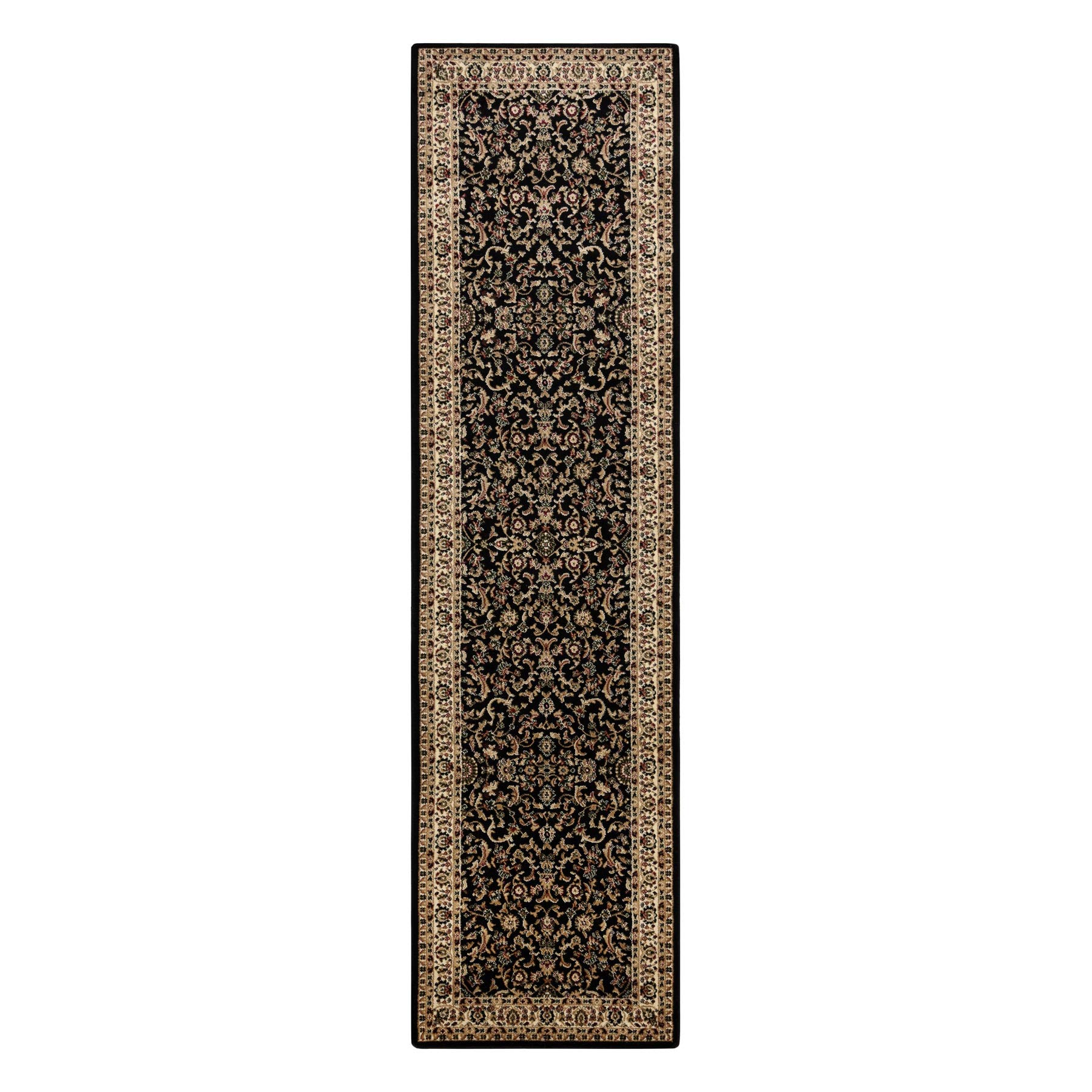rugsx Teppiche ROYAL ADR, Klassisch, traditioneller Läufer, für den Korridor & Flur, hohe Qualität schwarz 80x250 cm