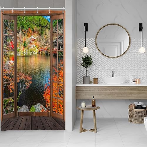 Miniatura 162 de Baocicco Juego de cortinas de ducha de fantasmas de Halloween, encantadores fantasmas de dibujos animados, divertidos trucos o tratos, cortinas de