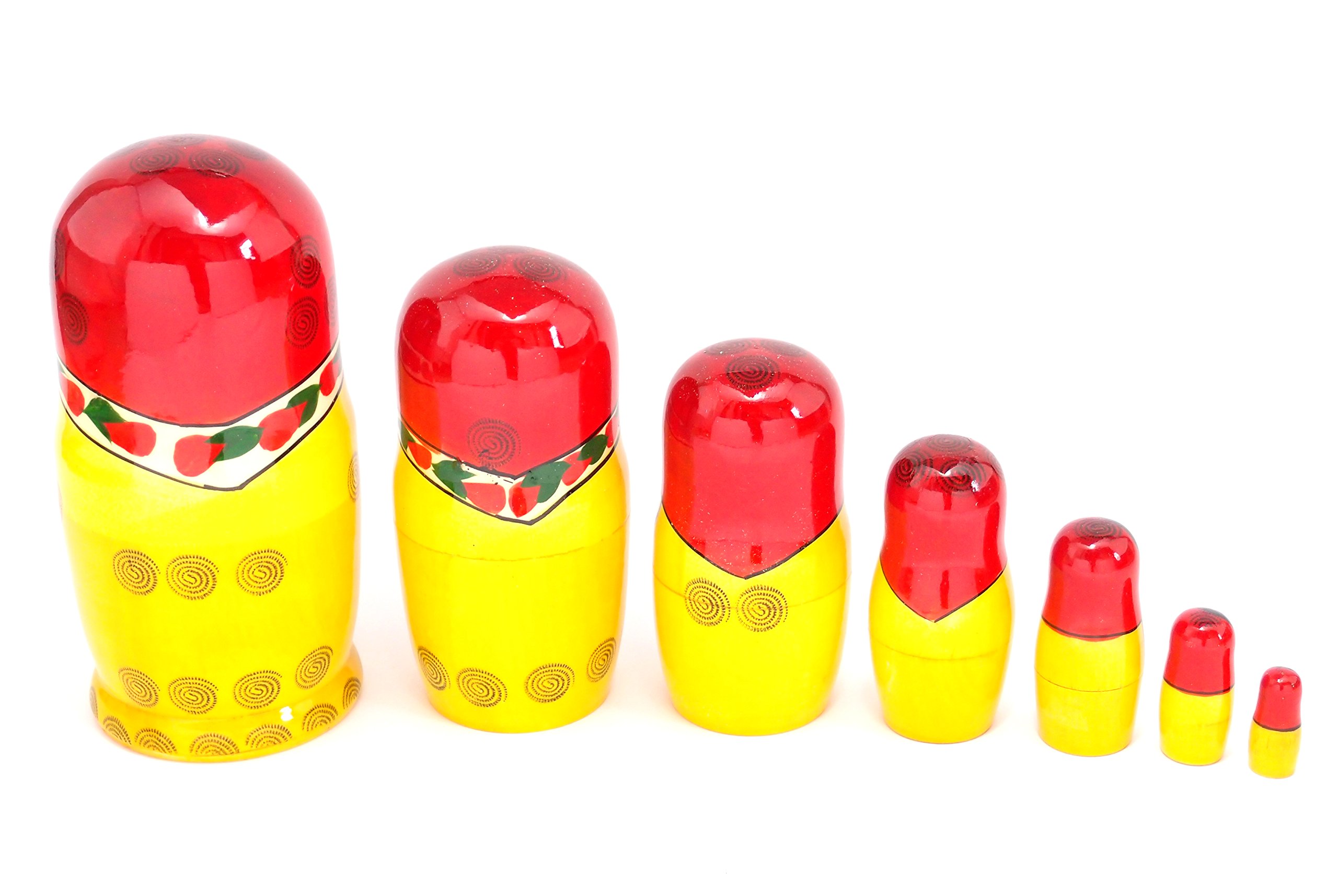 Amazon | セミョーノフ産 マトリョーシカ 7個組 伝統柄 赤 [ロシア