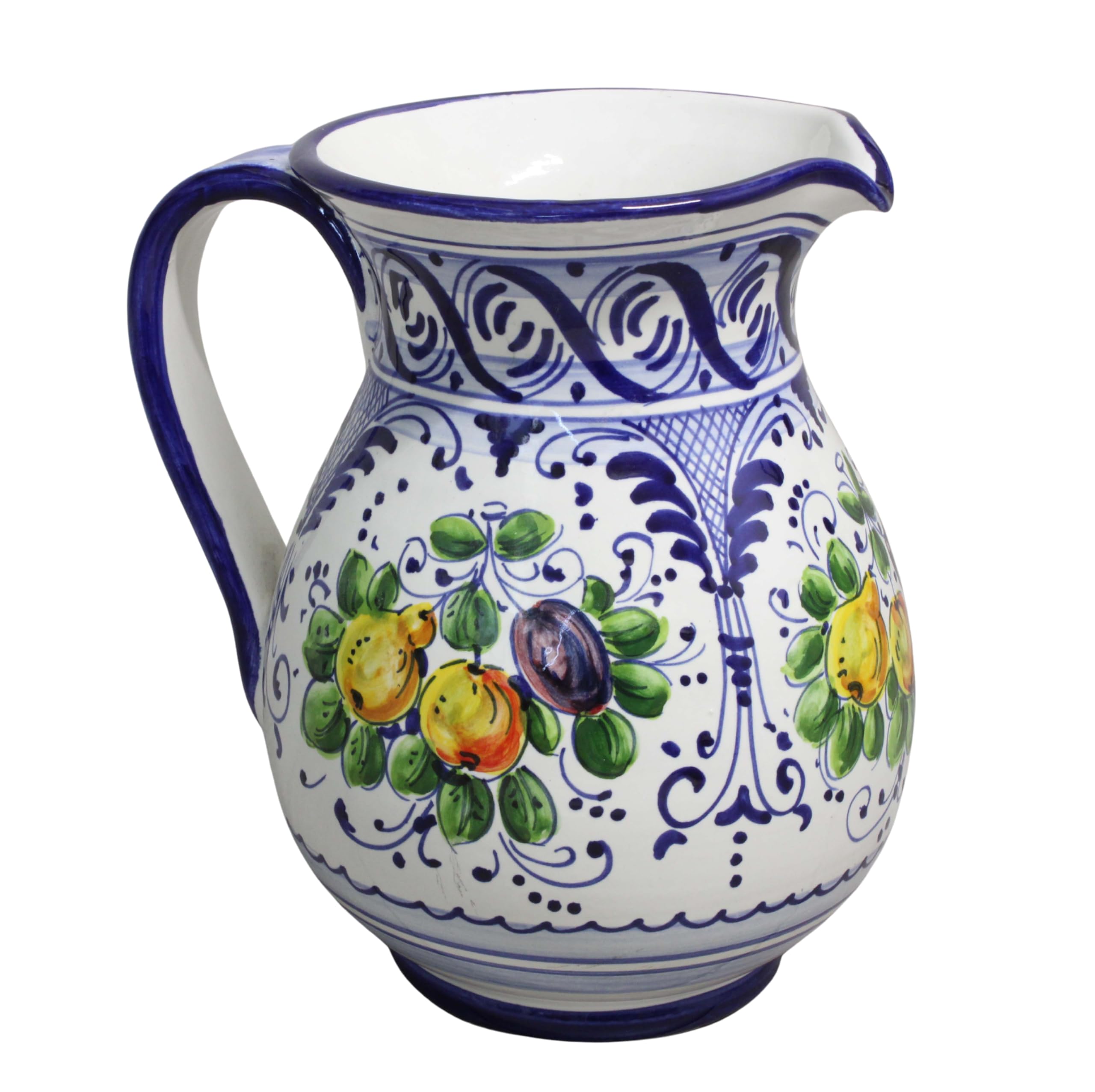 Brocca in Ceramica Decorata a Mano per Vino e Acqua