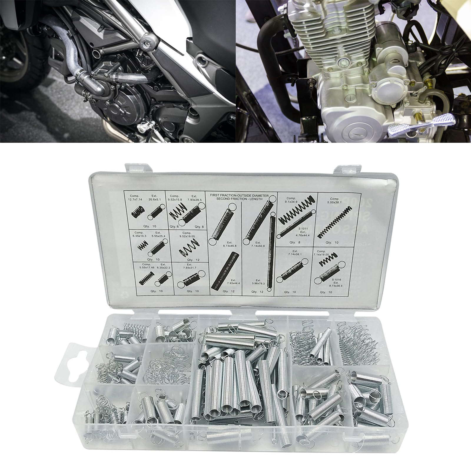 Spring Sets Spring Assortment Set, 200 Piece, Extension and Compression Spring,Mechanical Compression Spring, Assorted Size